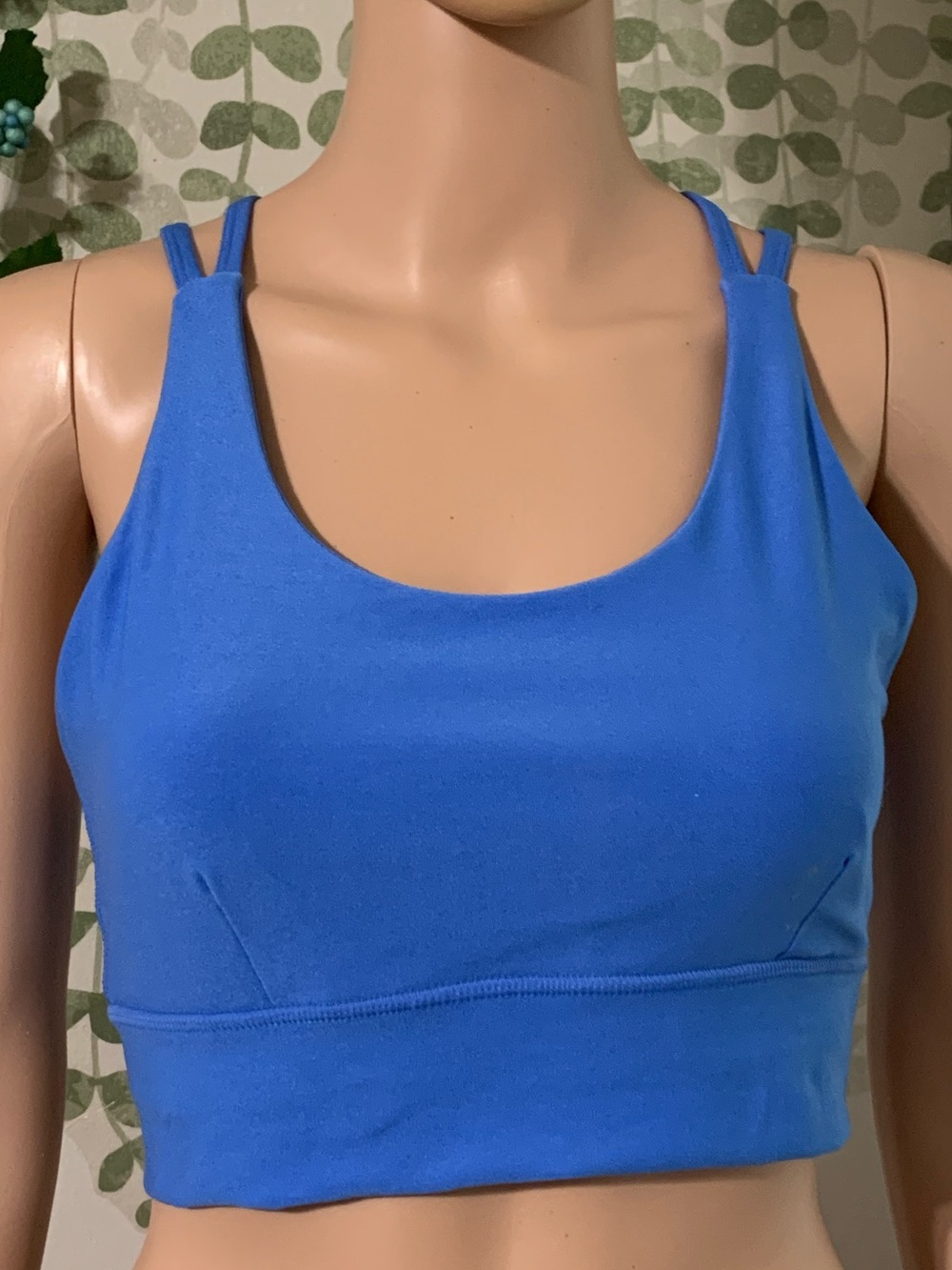 ❤️ Sz M Athletic Works Blue Double-Strap Criss Cross Crop Sports Bra